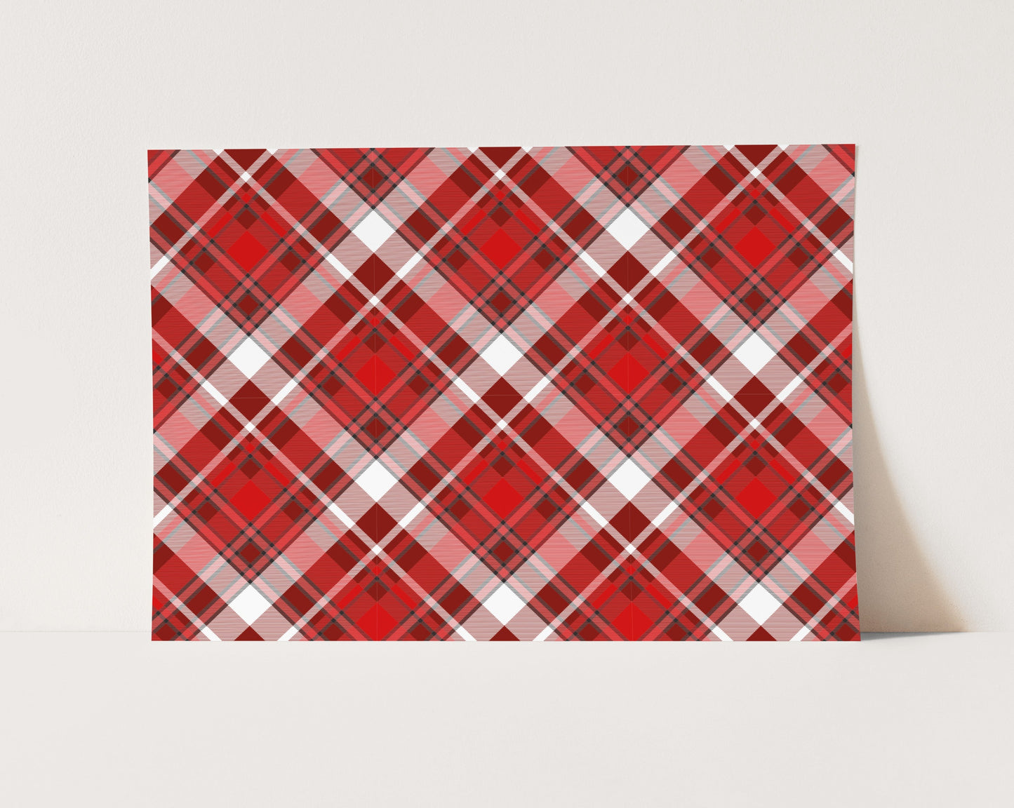 Red Plaid Photography Backdrop