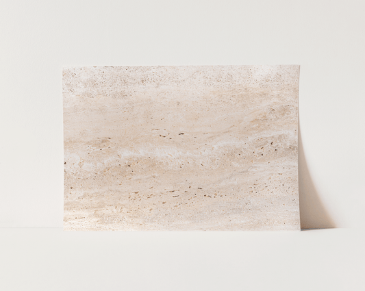 Vinyl, Waterproof Product Photography Backdrop. Travertine realistic trexture. Australian Made. Home photoshoot and content creation.